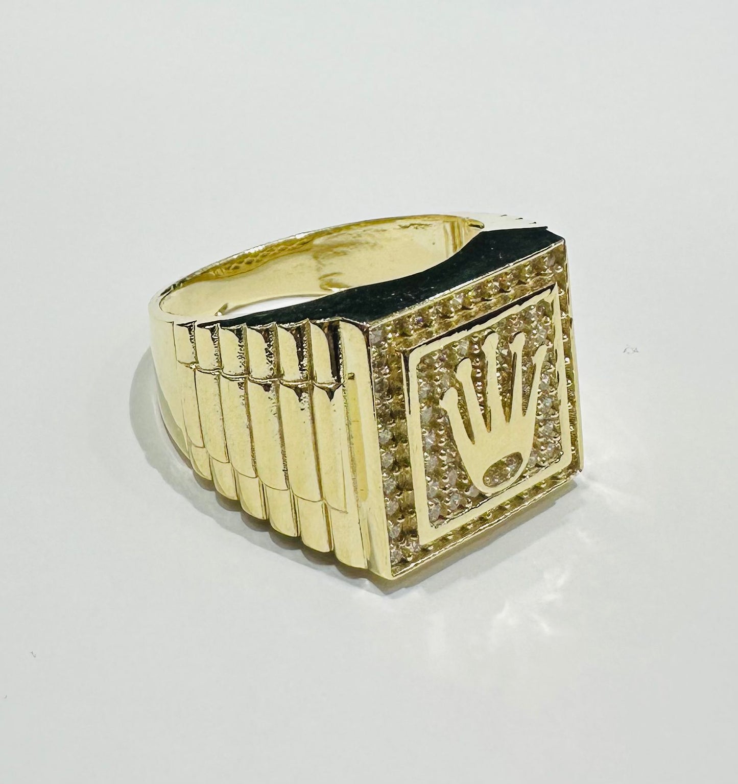 10K GOLD ROLEX RING WITH SAPPHIRE STONES- WEIGHT: 10.3gm