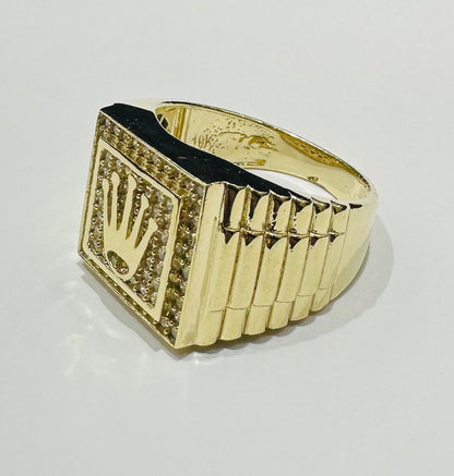 10K GOLD ROLEX RING WITH SAPPHIRE STONES- WEIGHT: 10.3gm