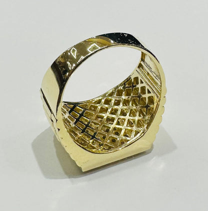 10K GOLD ROLEX RING WITH SAPPHIRE STONES- WEIGHT: 10.3gm