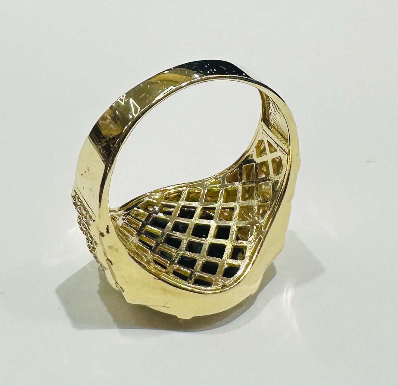 10K GOLD ROLEX RING WITH WHITE SAPPHIRE- WEIGHT: 7.9gm