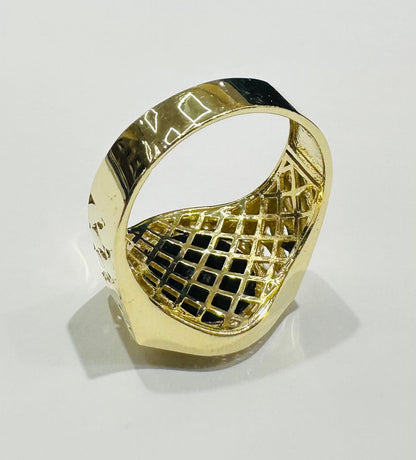 10K GOLD ROLEX RING WITH WHITE SAPPHIRE- WEIGHT: 7.8gm