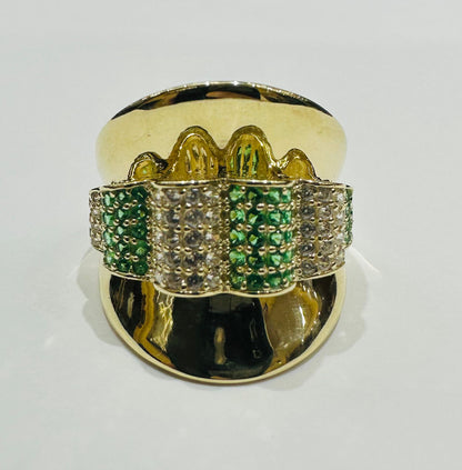 10K GOLD RING WITH SAPPHIRE STONES-WEIGHT: 3.4gm