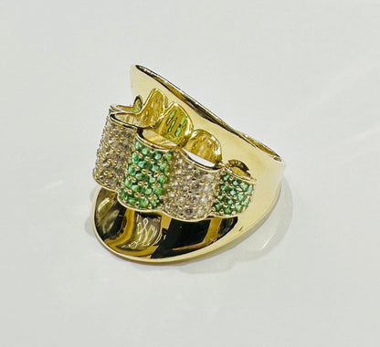 10K GOLD RING WITH SAPPHIRE STONES-WEIGHT: 3.4gm