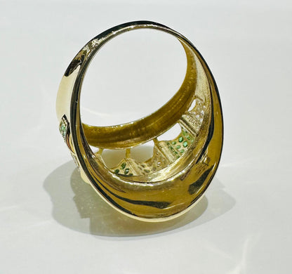 10K GOLD RING WITH SAPPHIRE STONES-WEIGHT: 3.4gm