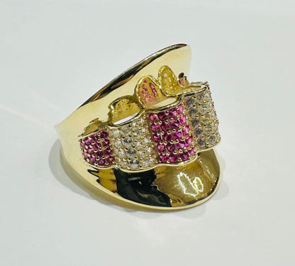 10K GOLD RING WITH SAPPHIRE STONES-WEIGHT: 3.5gm