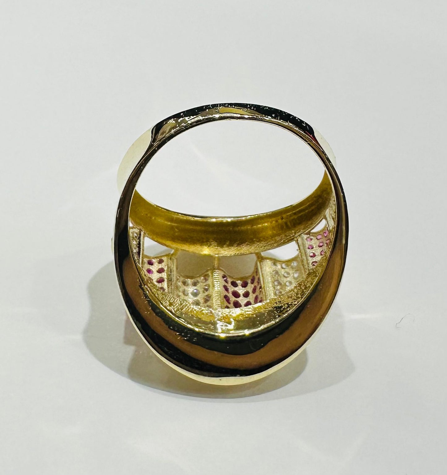 10K GOLD RING WITH SAPPHIRE STONES-WEIGHT: 3.5gm