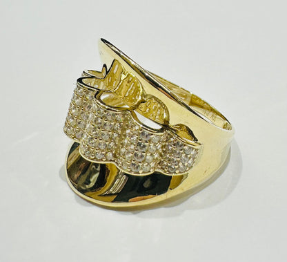 10K GOLD RING WITH SAPPHIRE STONES-WEIGHT: 3.7gm