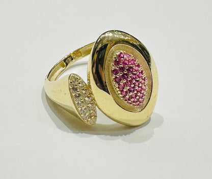 10K GOLD RING WITH SAPPHIRE STONES-WEIGHT: 2.3gm