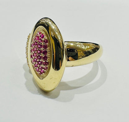 10K GOLD RING WITH SAPPHIRE STONES-WEIGHT: 2.3gm