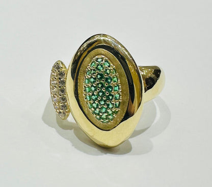 10K GOLD RING WITH SAPPHIRE STONES-WEIGHT: 2.3gm