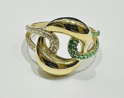 10K GOLD RING WITH SAPPHIRE STONES-WEIGHT: 1.9gm