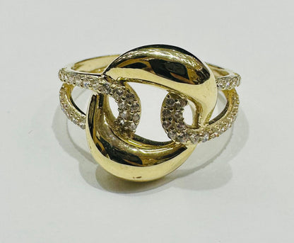 10K GOLD RING WITH SAPPHIRE STONES-WEIGHT: 1.9gm