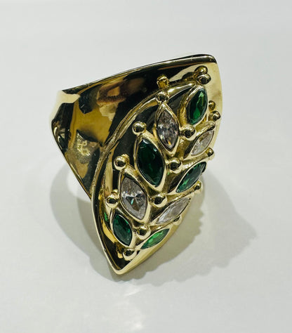 10K GOLD RING WITH SAPPHIRE STONES-WEIGHT: 4.3gm