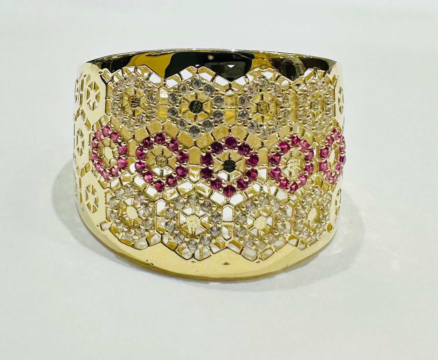 10K GOLD RING WITH SAPPHIRE STONES-WEIGHT: 3.9gm