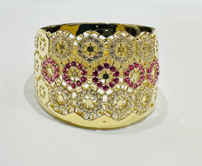 10K GOLD RING WITH SAPPHIRE STONES-WEIGHT: 3.9gm