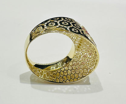 10K GOLD RING WITH SAPPHIRE STONES-WEIGHT: 3.9gm