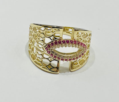 10K GOLD RING WITH SAPPHIRE STONES-WEIGHT: 2.5gm