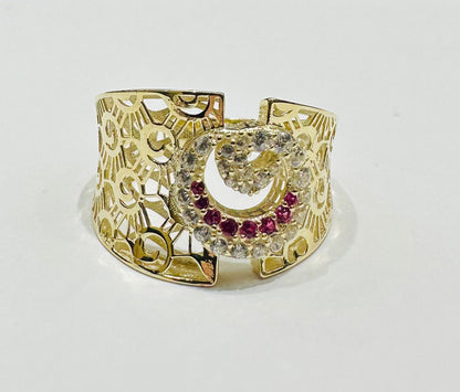 10K GOLD RING WITH SAPPHIRE STONES-WEIGHT: 2.3gm