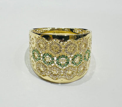 10K GOLD RING WITH SAPPHIRE STONES-WEIGHT: 4.2gm