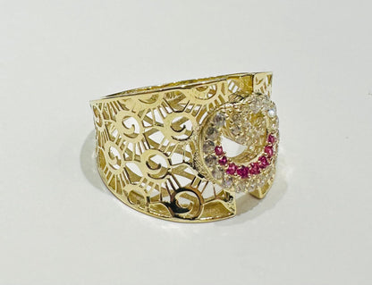 10K GOLD RING WITH SAPPHIRE STONES-WEIGHT: 2.3gm