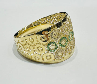 10K GOLD RING WITH SAPPHIRE STONES-WEIGHT: 4.2gm