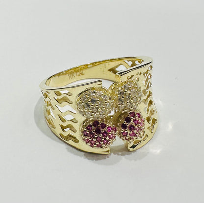 10K GOLD RING WITH SAPPHIRE STONES-WEIGHT: 2.7gm