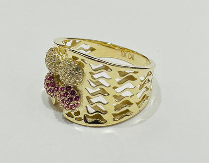 10K GOLD RING WITH SAPPHIRE STONES-WEIGHT: 2.7gm