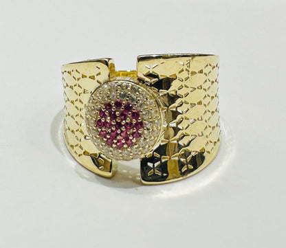 10K GOLD RING WITH SAPPHIRE STONES-WEIGHT: 3.5gm