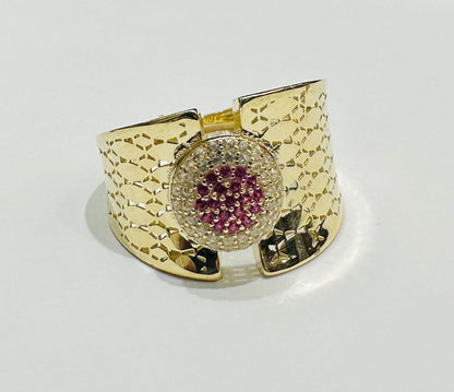 10K GOLD RING WITH SAPPHIRE STONES-WEIGHT: 3.5gm