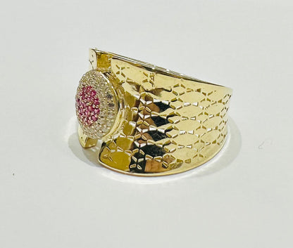 10K GOLD RING WITH SAPPHIRE STONES-WEIGHT: 3.5gm