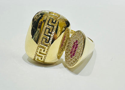 10K GOLD RING WITH SAPPHIRE STONES-WEIGHT: 3.5gm
