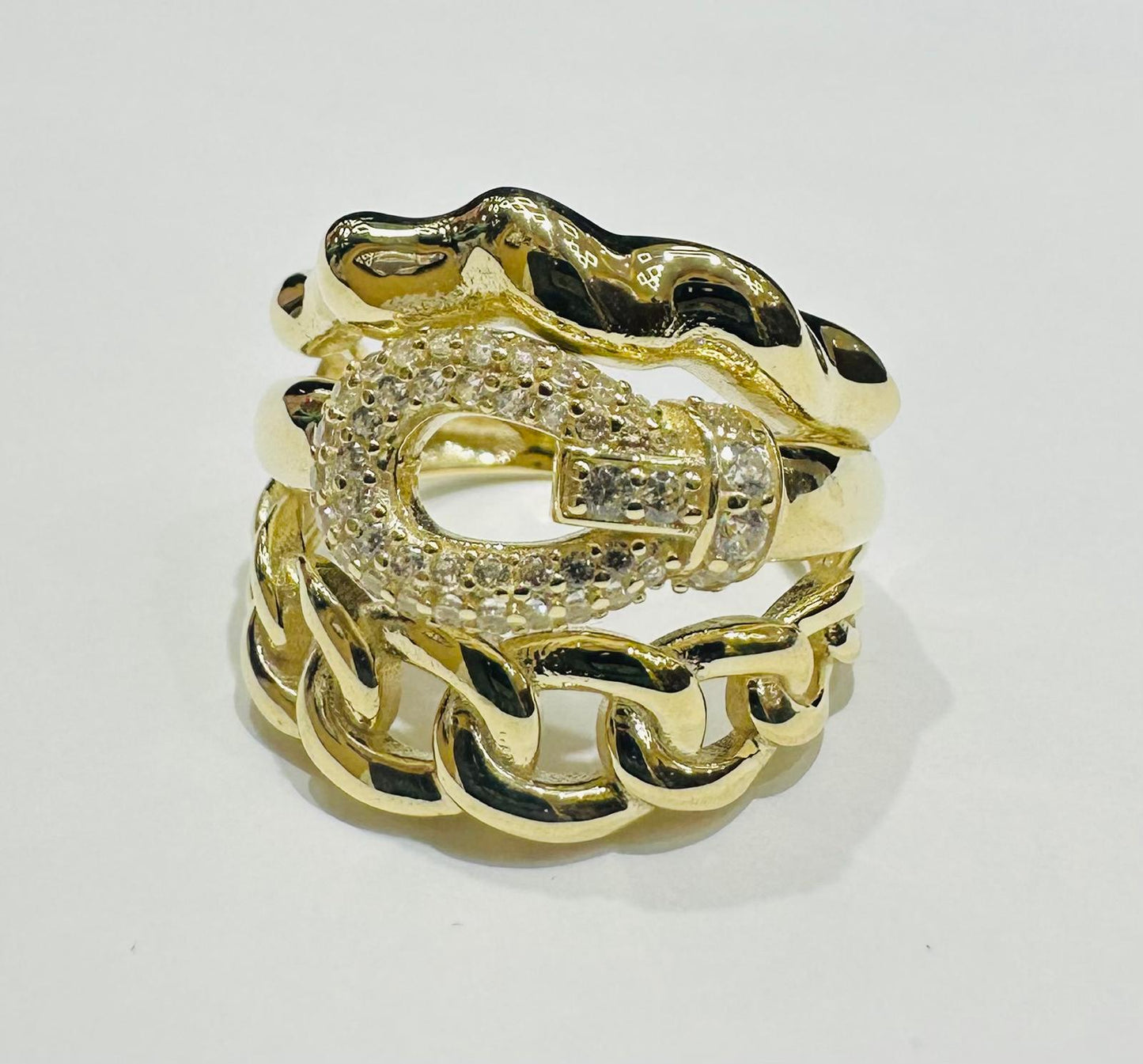 10K GOLD RING WITH SAPPHIRE STONES- WEIGHT: 4.3gm