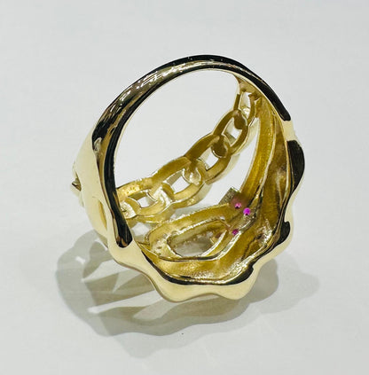 10K GOLD RING WITH SAPPHIRE STONES- WEIGHT: 4.3gm