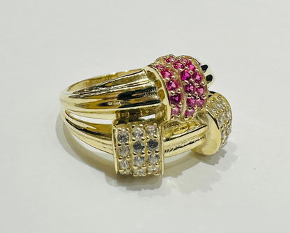 10K GOLD RING WITH SAPPHIRE STONES- WEIGHT: 2.7gm