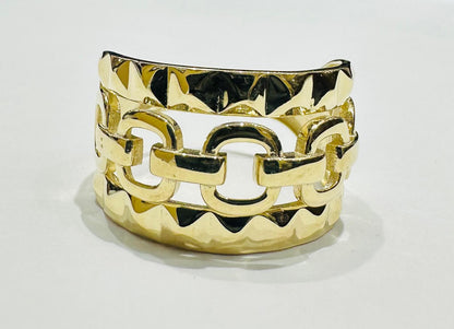 10K GOLD ROUND CHAIN RING- WEIGHT: 2.6gm