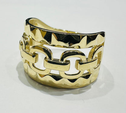 10K GOLD ROUND CHAIN RING- WEIGHT: 2.6gm