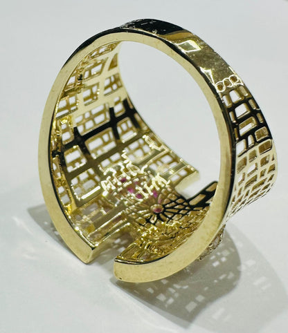 10K GOLD RING WITH SAPPHIRE STONES- WEIGHT: 3.0gm
