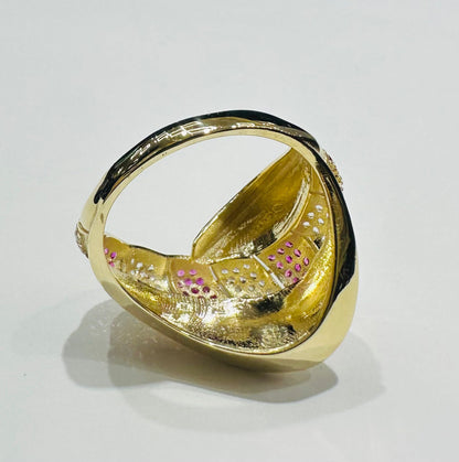 10K GOLD RING WITH SAPPHIRE STONES- WEIGHT: 3.0gm
