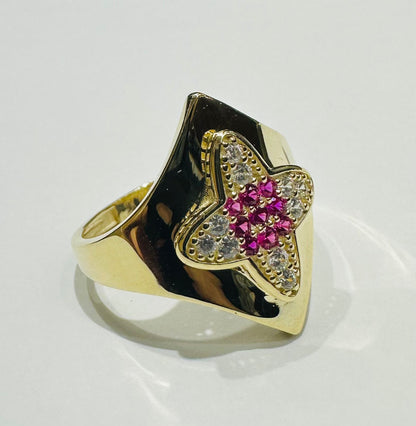 10K GOLD RING WITH SAPPHIRE STONES- WEIGHT: 2.5gm