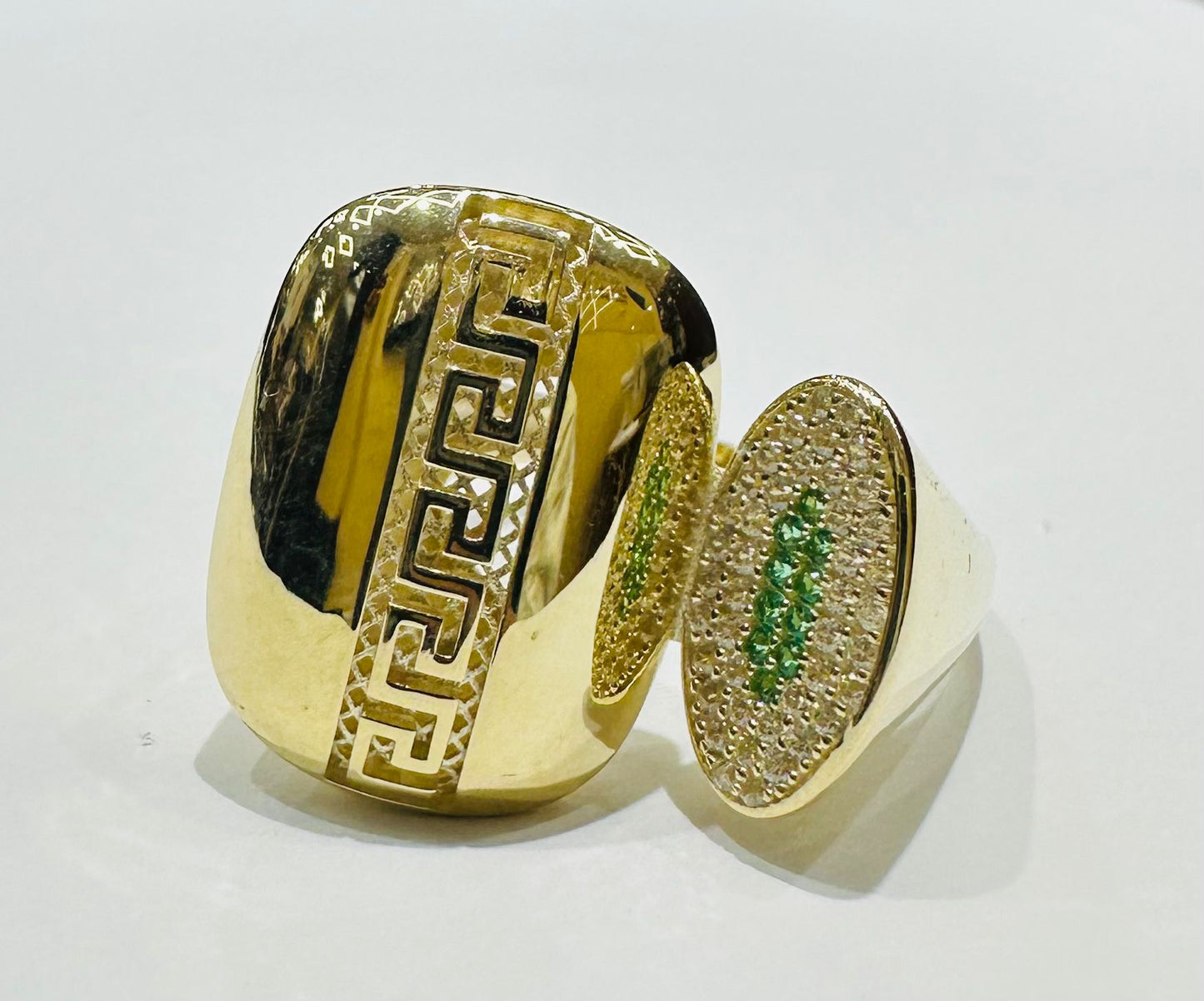10K GOLD RING WITH SAPPHIRE STONES- WEIGHT: 3.6gm