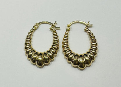 10K GOLD SHRIMP EARRINGS- WEIGHT: 2.0gm