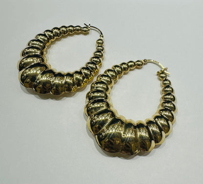 10K GOLD SHRIMP EARRINGS- WEIGHT: 9.7gm