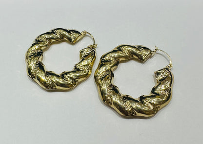 10K GOLD TWISTED EARRINGS- WEIGHT: 8.3gm
