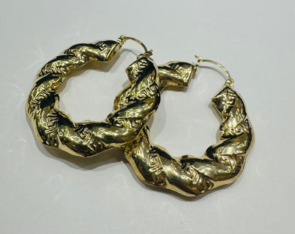 10K GOLD TWISTED EARRINGS- WEIGHT: 8.3gm