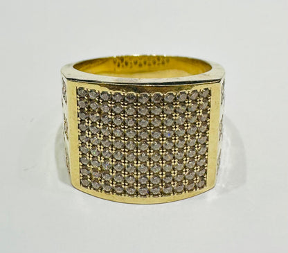 10K GOLD WHITE SAPPHIRE RING- WEIGHT: 9.5gm