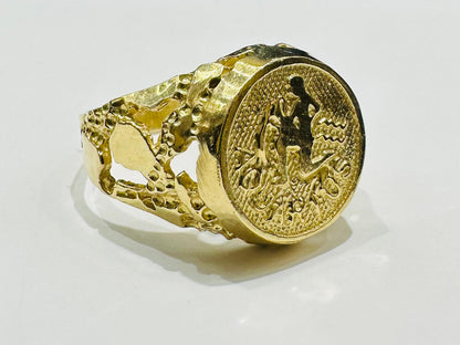 10K GOLD AQUARIUS RING- WEIGHT: 5.1gm