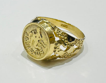 10K GOLD AQUARIUS RING- WEIGHT: 5.1gm