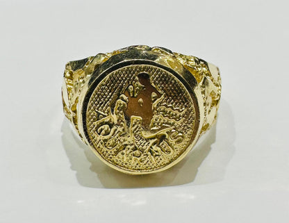 10K GOLD AQUARIUS RING- WEIGHT: 5.1gm