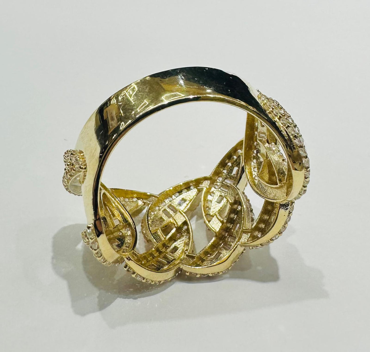 10K GOLD CUBAN LINK BAGUETTE RING- WEIGHT: 4.7gm
