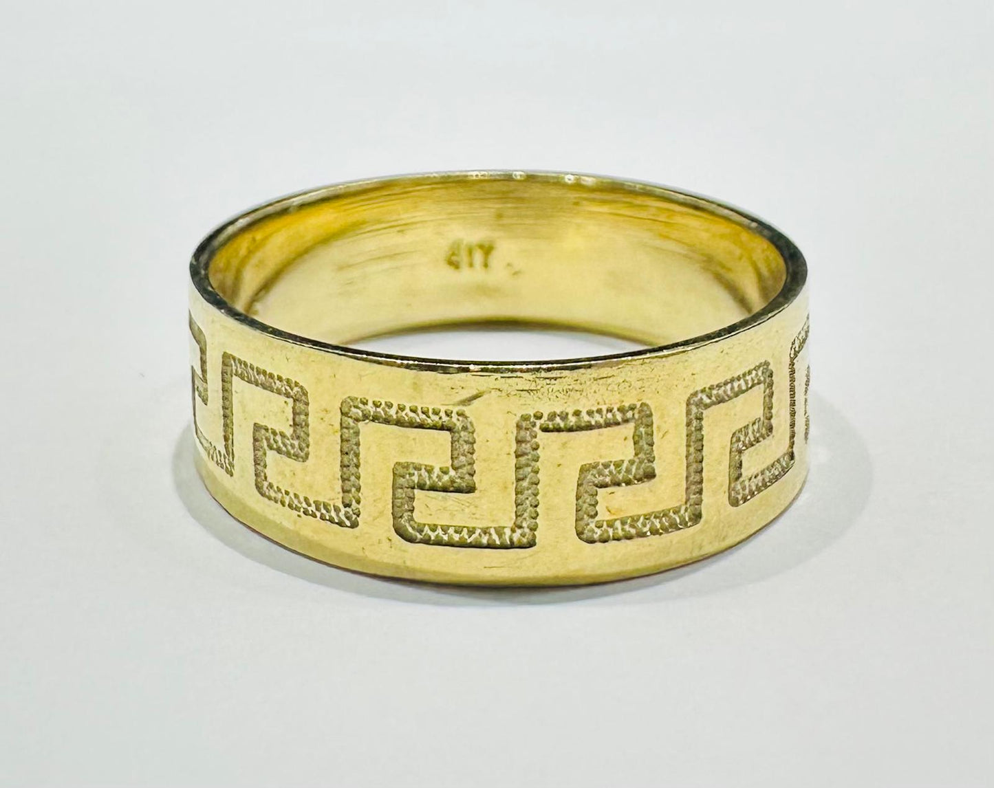 10K GOLD GREEK DESIGN RING- WEIGHT: 5.4gm